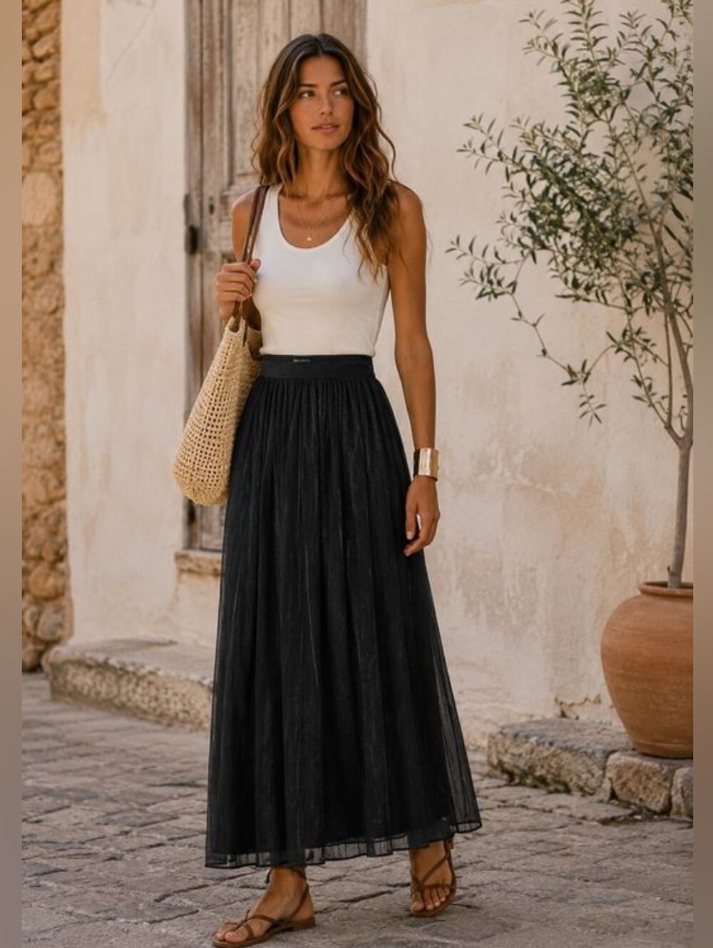 Zara Organza Maxi Skirt